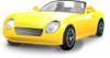 Yellow Convertible Sports Car Clip Art